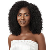 Outre Big Beautiful Human Blend U Part Cap Leave Out Wig AFRO CURLS 16